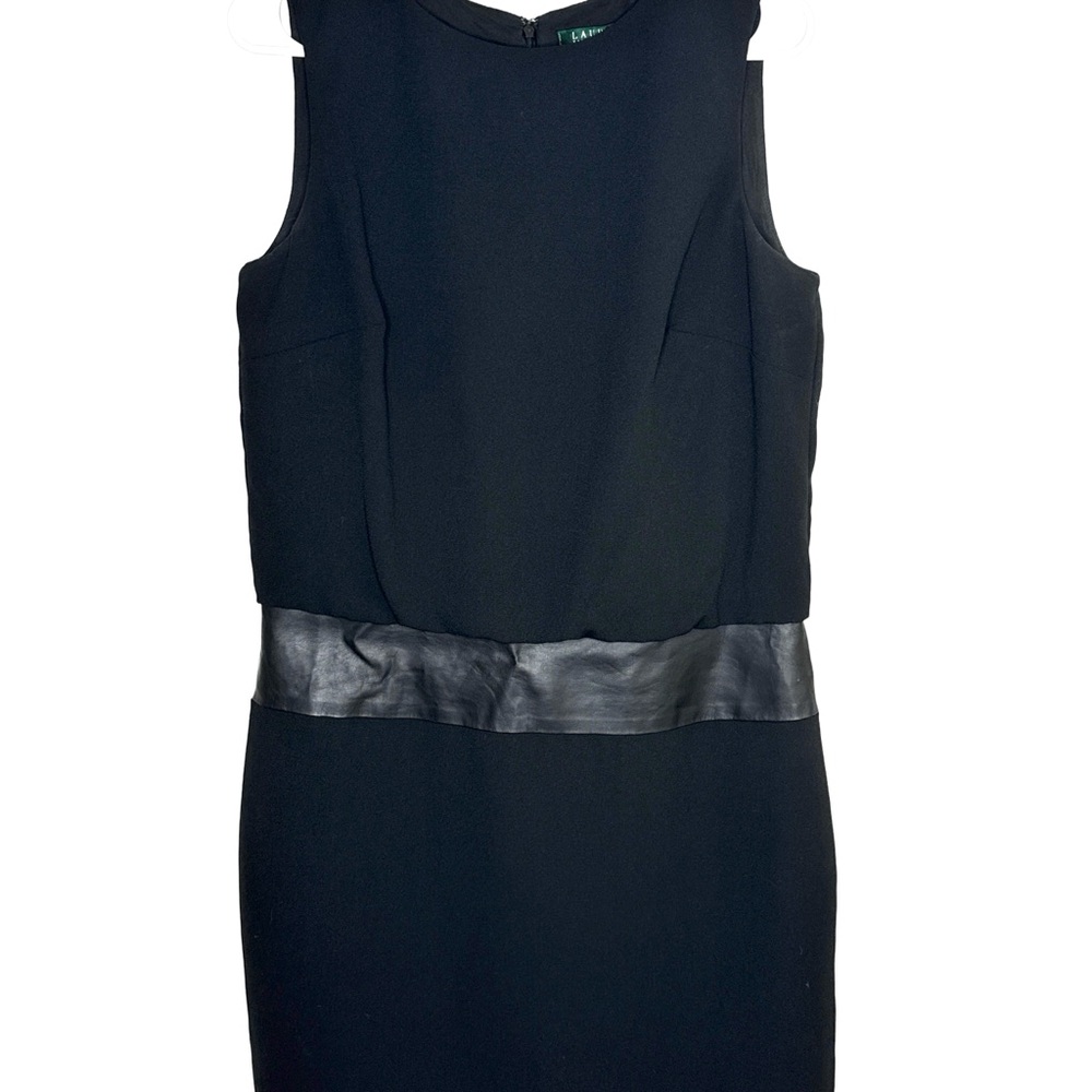 LAUREN RALPH LAUREN Women’s Classic Black Knee Length Sheath Dress Sleeveless 10